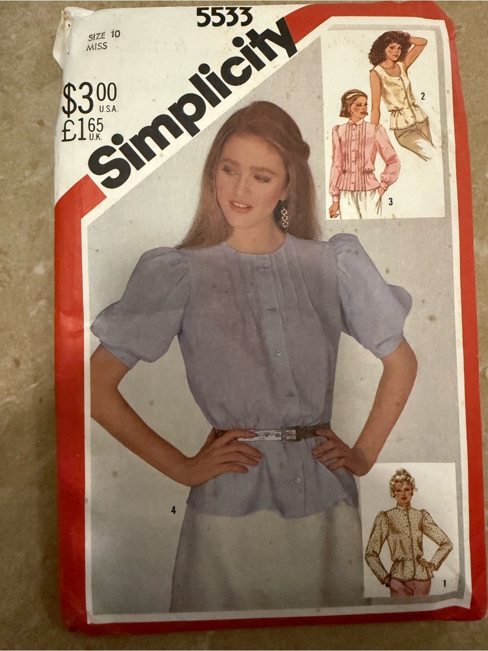 Simplicity Puff-Sleeve Button Front Blouse Pattern